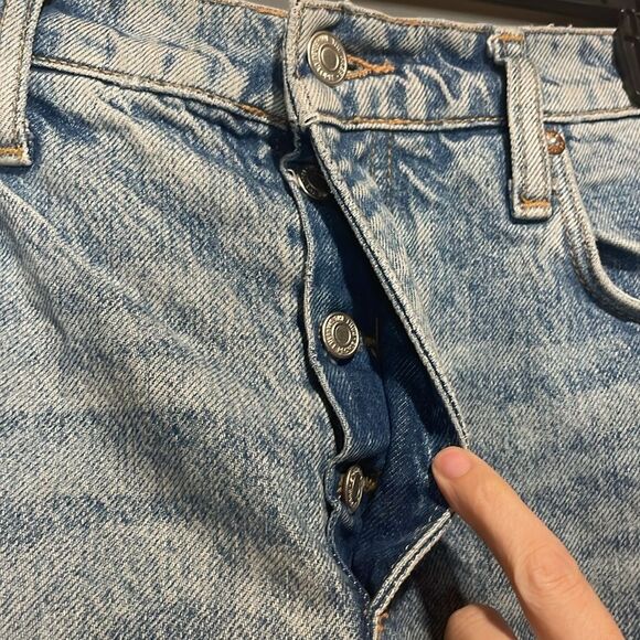 We The Free- Destroyed Distressed Straight-Leg LightWash Raw Hem Jeans- Size 25 - Picture 9 of 12